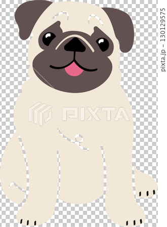 パグ2（おすわり） 130129575