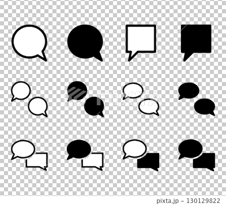 Speech bubble icon illustration set Speech bubble icon illustration set 130129822