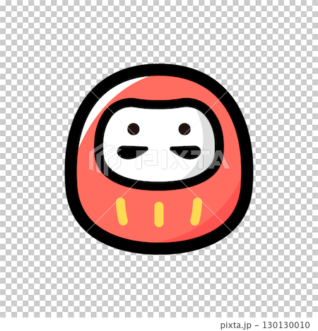 だるまのイラストアイコン（和風・縁起物・日本文化素材） 130130010