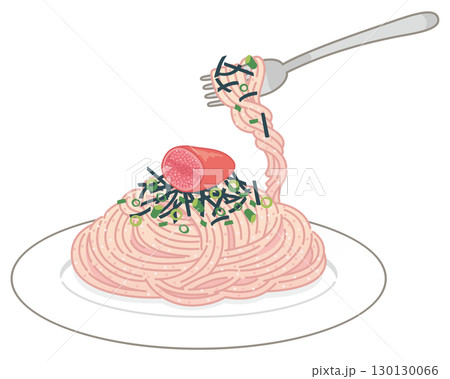 明太子パスタ（フォークですくう） 130130066