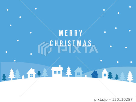 シンプルで可愛いクリスマスの街並み背景 シンプルで可愛いクリスマスの街並み背景 130130287