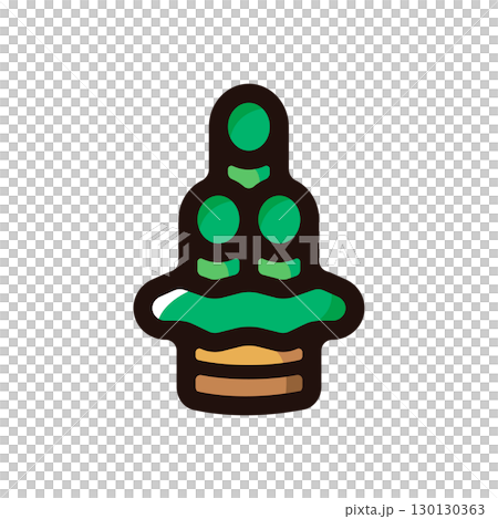Kadomatsu illustration icon (Japanese food, New Year's card material, Japanese culture material) 130130363