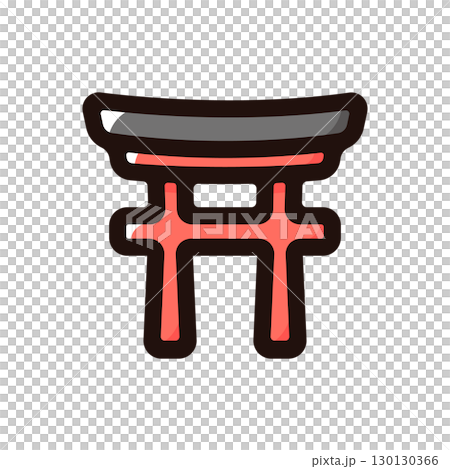 神社、鳥居插圖圖示（日式、傳統文化、日本文化素材） 130130366