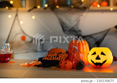 Halloween Pumpkin Display with Festive Lights Halloween Pumpkin Display with Festive Lights 130130675