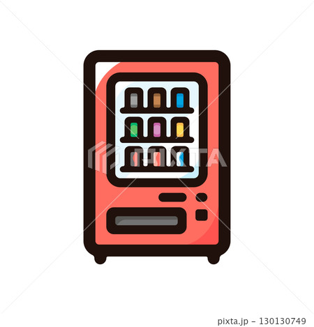 自動販売機のイラストアイコン（飲み物・現代文化・日本文化素材） 130130749