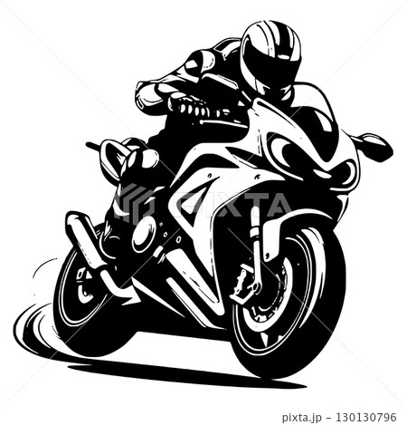 motorcycle rider silhouette icon 130130796