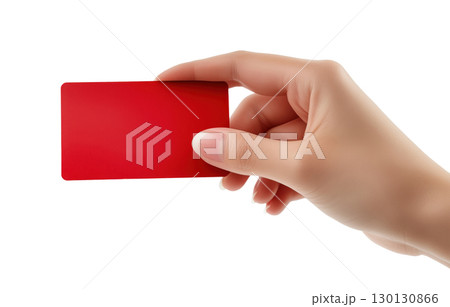 Hand with Red Gift Card 130130866