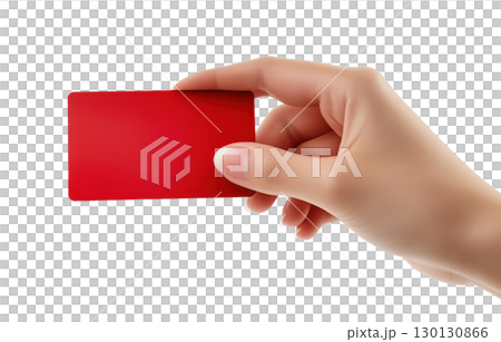 Hand with Red Gift Card 130130866