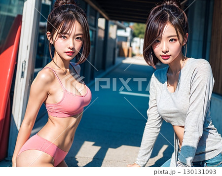 トレーニングする女性 130131093