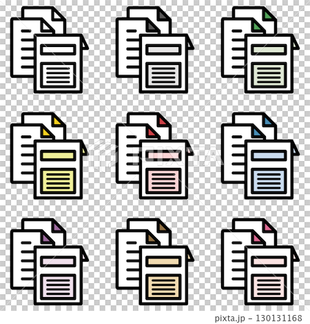 Illustration icon material set: Medical document file 233 130131168