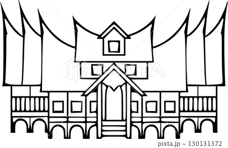 tradisional Indonesian house icon 130131372