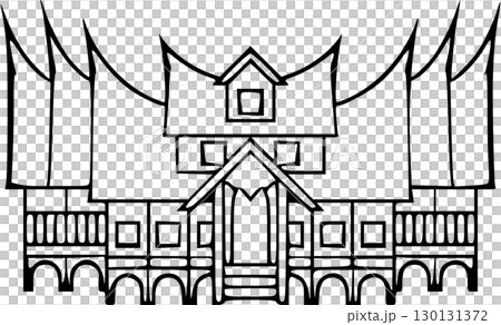 tradisional Indonesian house icon 130131372