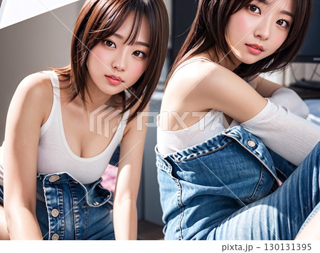 若い女性のポートレート 130131395