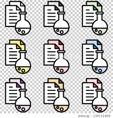 Illustration icon material set: Pharmaceutical medical file 237 130131409
