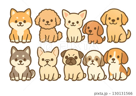 可愛い 犬 イラストセット 130131566
