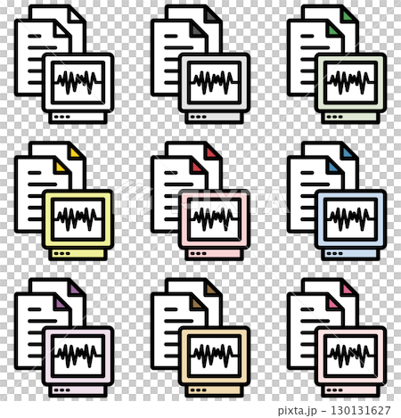 Illustration icon material set: Medical file 242 130131627