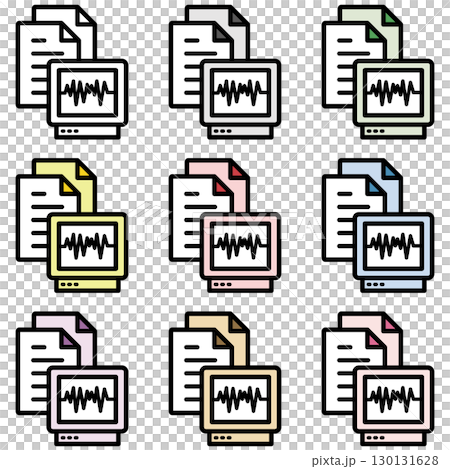 Illustration icon material set: Medical file 243 130131628