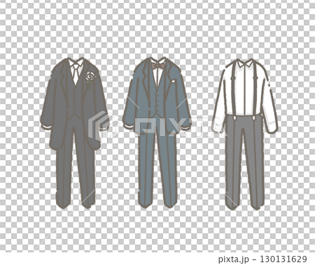 Hand drawn tuxedo illustration set Hand drawn tuxedo illustration set 130131629