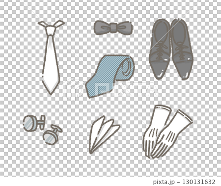 Hand drawn groom items set 130131632