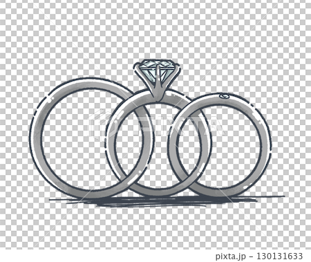 手繪結婚戒指套裝 130131633