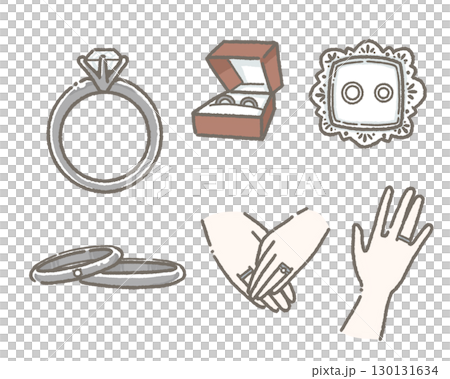 手繪結婚戒指和訂婚戒指插圖 手繪結婚戒指和訂婚戒指插圖 130131634