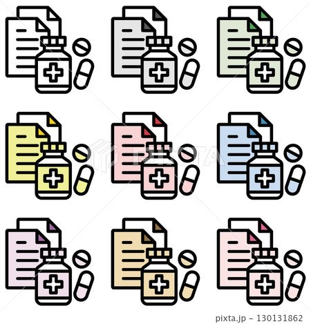 イラストアイコン素材セット：医療ファイル247 130131862