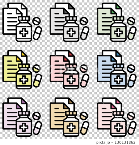 イラストアイコン素材セット：医療ファイル247 130131862