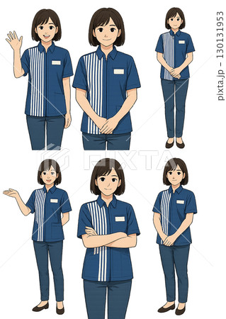 コンビニ店員のイラスト 130131953