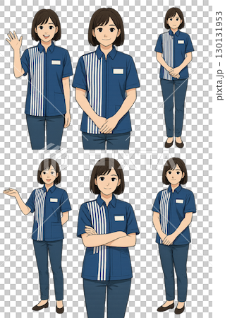 コンビニ店員のイラスト 130131953