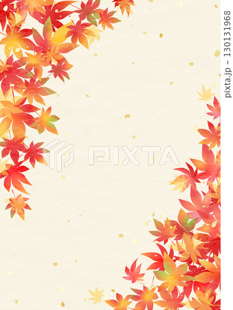 グラデーションが美しい紅葉フレーム 和紙風 グラデーションが美しい紅葉フレーム 和紙風 130131968