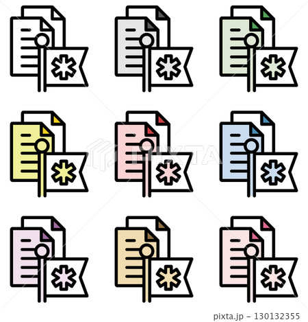 イラストアイコン素材セット：医療ファイル264 130132355
