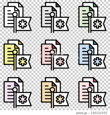 イラストアイコン素材セット：医療ファイル264 130132355