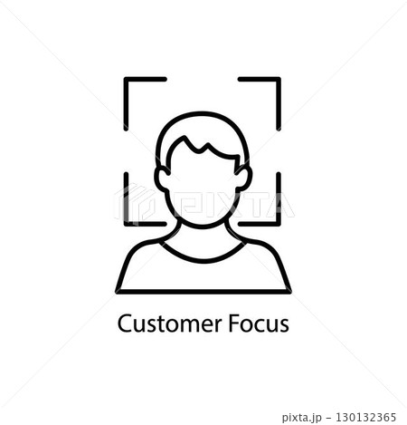 Focus on client icon, customer centricity line vector 130132365