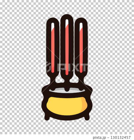 寺廟、香火、寺廟香火插圖圖示（農曆新年、農曆新年素材） 130132457