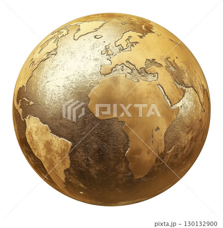 Golden metallic earth globe Golden metallic earth globe 130132900