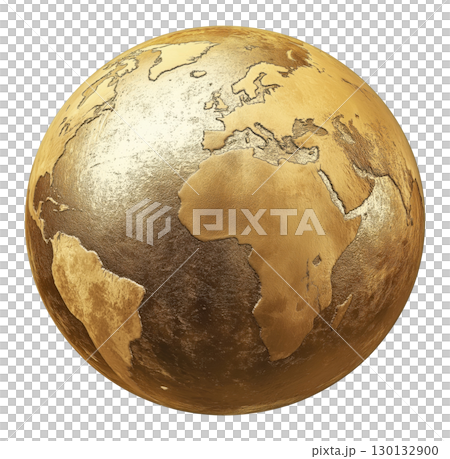Golden metallic earth globe Golden metallic earth globe 130132900