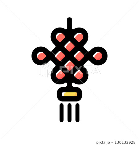 中国結びのイラストアイコン（中国・春節・旧正月素材） 130132929