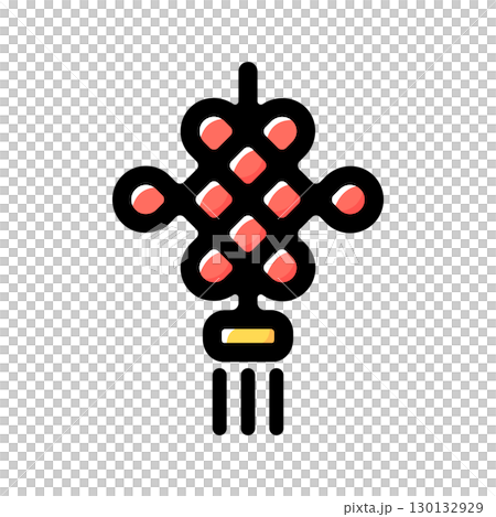 中國結插圖圖示（中國、農曆新年、農曆新年材料） 130132929