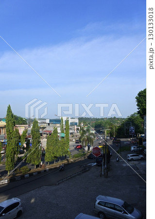 city view and green trees city view and green trees 130133018