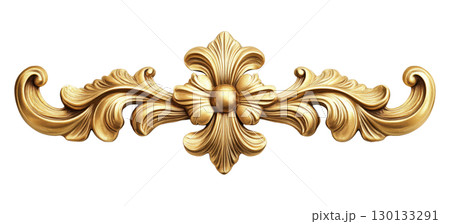 Golden Floral Decorative Element 130133291