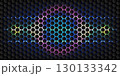 Neon Hexagon Honeycomb Futuristic Technology Pattern Background. 130133342