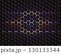 Neon Hexagon Honeycomb Futuristic Technology Pattern Background. 130133344