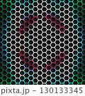 Neon Hexagon Honeycomb Futuristic Technology Pattern Background. 130133345