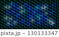 Neon Hexagon Honeycomb Futuristic Technology Pattern Background. 130133347
