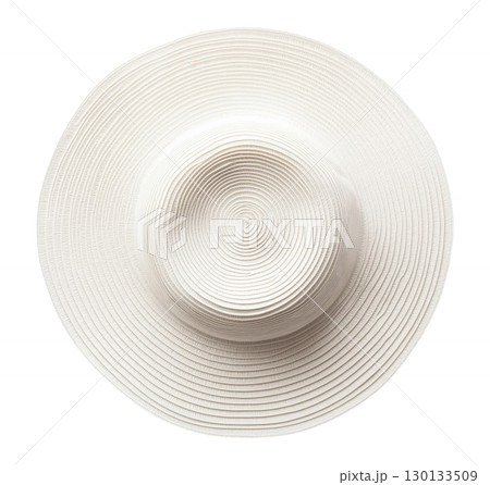 White summer hat isolated on transparent background 130133509