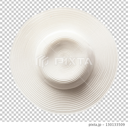 White summer hat isolated on transparent background 130133509