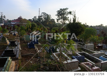 view of the atmosphere at the cemetery 130133704