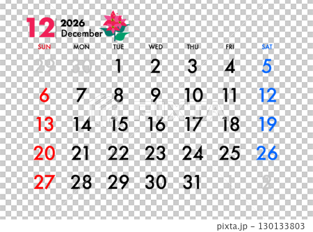2026, 曆, 十二月, 聖誕節, 一品紅 2026, 曆, 十二月, 聖誕節, 一品紅 130133803