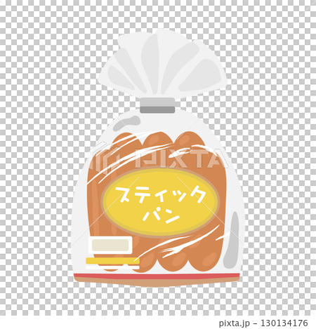 袋子裡的麵包棒插圖 130134176
