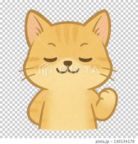 一隻小貓揮拳的插圖 130134178